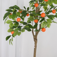INS-stijl kunstplant decoratie, staande kunstmatige groenplanten decoratie, sinaasappelboom, woonkamer binnen