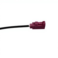 Kabel Harness Fakra Coaxial Shielded Twisted Pair RG174 Seri 59Z113 180 Derajat Casing Terbuka Otomotif Tahan Air RoHS Hitam