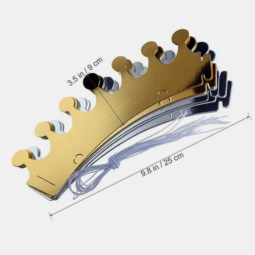 10pcs बच्चों वयस्क जन्मदिन मुबारक कागज टोपी राजकुमार राजकुमारी क्राउन पार्टी सजावट के लिए लड़का लड़की स्वर्ण मुकुट