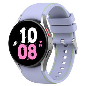 Pour <span class=keywords><strong>Samsung</strong></span> <span class=keywords><strong>Galaxy</strong></span> Watch 5 40 44mm/<span class=keywords><strong>Watch5</strong></span> <span class=keywords><strong>Pro</strong></span> <span class=keywords><strong>45mm</strong></span> Bracelet intelligent pour montre 4 motif en cuir Bracelet en Silicone sans espace - Product Image 1