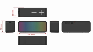 Nouvelle enceinte portable sans fil Bluetooth avec son super basse, éclairage RGB, fonction mains libres, en forme de brique - Product Image 3