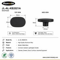 Poignée ovale moderne en alliage d'aluminium noir mat OEM Runwin 2026, antirouille, durable, installation facile pour armoires de cuisine et commodes