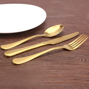 Bulk Golden Cutlery Stainless Steel Gold Service Spoon Fork Knife Silverware Serving Gold Wedding <b>Flatware</b> Set - Product Image 5