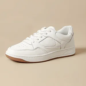 Trending Producten Hoge Kwaliteit Custom Logo Echt Leer Mode Witte Sneakers Vrijetijdswandeling Stijl Casual Schoenen