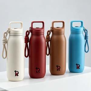 Bouteille d'eau en acier inoxydable à double paroi isolée sous vide avec logo personnalisé, couvercle à poignée et corde pour la salle <span class=keywords><strong>de</strong></span> sport et le camping - Product Image 6