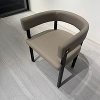 Chaise de salle à manger marron, chaise de restaurant contemporaine en velours gris doré, chaise d'hôtel moderne avec revêtement noir