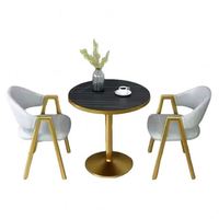 Ensemble de table de cuisine ronde italienne Villa avec 2 chaises, ensemble de table à manger de luxe avec 2 chaises, table à manger pour la cuisine