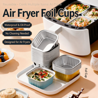 Gobelet carré en aluminium de 110 ml pour pudding, gâteau au chocolat, moule de cuisson pour friteuse à air et four