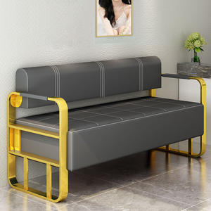 Divano e Poltrona d'<span class=keywords><strong>Attesa</strong></span> Dorati Moderni per Barbiere e Salone, Arredamento Commerciale di Alta Qualità per Ospedali e Palestre - Product Image 3