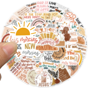 50 Adesivi Cristiani in Stile Bohémien con Frasi di Gesù, Adesivi con Versetti Biblici per Bottiglie d'Acqua, Regali Cristiani Religiosi - Product Image 4