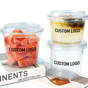 Gobelets en plastique transparent fabriqués en Chine avec couvercles, jetables, capacité 100ml 200ml 300ml, 90mm, imprimés UV pour l'emballage de snacks - Product Image 6