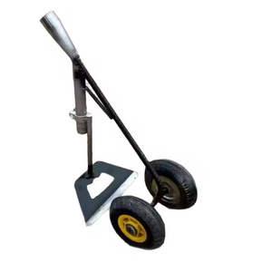 Sarcloir de jardinage agricole manuel à deux roues, outil de travail du sol en acier inoxydable noir avec deux roues - Product Image 5