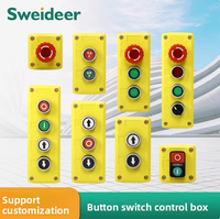 Boîte de commande de bouton étanche en plastique Bouton d'arrêt d'urgence Indicateur Boîte lumineuse Boîte électrique de démarrage en plastique