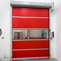Pintu Gulung PVC SEPPES Kecepatan Tinggi untuk Ruang Produksi Bersih Bebas Debu dengan Segel Sikat Ganda