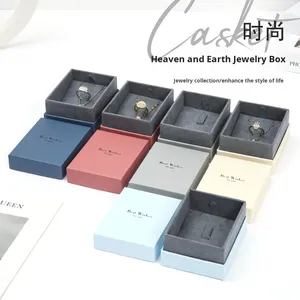 Các tông nhung mới trời đất cao cấp Quà Tặng Bao bì hộp thời trang mô hình vuông cho nhẫn vòng đeo tay dây chuyền Hộp - Product Image 2