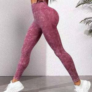 Venta al por mayor de punto Para Mujer Leggins entrenamiento Push up medias cintura alta Tie Dye sin costuras Scrunch Butt Yoga Leggings para Mujer - Product Image 3