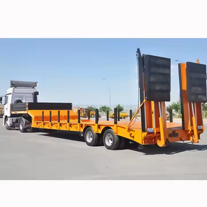 Semi-remorque surbaissée hydraulique extensible d'occasion, 3 essieux, 70 tonnes, 40 pieds, 40 tonnes, 50 tonnes, pour le transport de charges lourdes, à vendre - Product Image 2