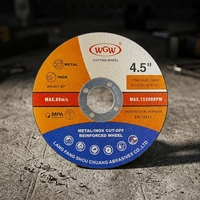 Disque de découpe abrasif professionnel WGW 115x1.6x22.23mm pour le travail des métaux et de l'acier inoxydable, pour utilisation avec une meuleuse d'angle