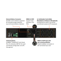 Vente en gros usine Vertiv GXT5 5KVA-20KVA 230V Onduleur monophasé en ligne sur tour/à montage en rack à batterie au lithium