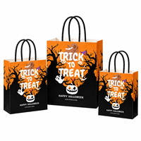 Sacs en papier personnalisés pour Halloween, sacs cadeaux en kraft avec poignées pour boutiques et emballages saisonniers