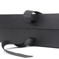 Boîte d'emballage cadeau en papier aimanté en carton plat personnalisé avec ruban Boîte magnétique pliable de luxe à couvercle rabattable