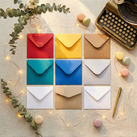 Enveloppes de cartes de vœux vintage en papier kraft, disponibles en blanc pur/jaune/vert/argent/rouge/bleu, pour l'envoi professionnel et artistique