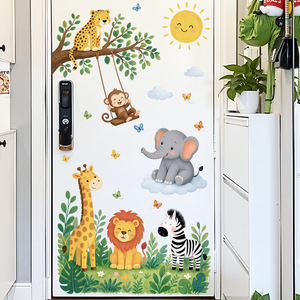 Autocollant mural animaux <span class=keywords><strong>de</strong></span> <span class=keywords><strong>la</strong></span> jungle, <span class=keywords><strong>décoration</strong></span> éducative pour enfants, autocollant amovible en PVC imperméable pour salle <span class=keywords><strong>de</strong></span> <span class=keywords><strong>classe</strong></span>, crèche, salle <span class=keywords><strong>de</strong></span> jeux - Product Image 3