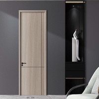 Porte élégante et minimaliste en bois massif encastrée pour l'intérieur, pour l'hôtel, l'hôpital ou le salon.