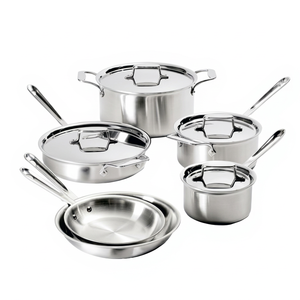 Ensemble de casseroles en acier inoxydable brossé Satinsky, 6 pièces, poêles à frire, ustensiles de cuisine professionnels, haute qualité, poignée ergonomique manuelle - Product Image 1