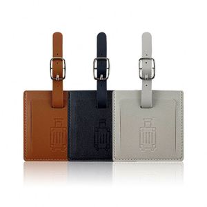 Fashionable Multi-Color Square PU Leather Luggage <b>Tag</b> Portable Accessory with <b>Name</b> and Address for Travel - Product Image 1