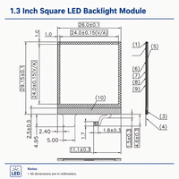 Module d'affichage LCD TFT OEM Mini LED avec rétroéclairage 1,3 pouce 7300 cd/m² pour équipement médical portable intelligent