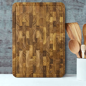 <span class=keywords><strong>Planche</strong></span> à découper en <span class=keywords><strong>teck</strong></span> en gros, 3 cm d'épaisseur, en grain de bois, réversible, durable, blocs de boucher en bois pour viande, fromage et ustensiles de cuisine - Product Image 4