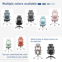 Chaise de bureau ergonomique entièrement en maille avec appui-tête, pivotante, pour PDG, bureau de direction, avec logo personnalisé
