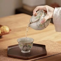 Populer 200 ML warna krem Cina Kongfu Pot teh ambil Pot dengan kucing atau kelinci pesanan OEM