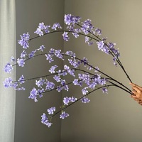 Fleur de poirier artificielle suspendue à longue tige, fausse fleur de poirier en tissu de soie, pétales en tissu, arrangement floral pour la maison et les mariages, vente en gros