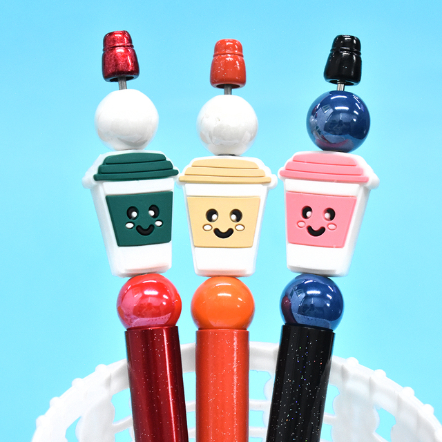 5pcs/Pack in Stock 2024 New Creative Diy Pvc Focus Bead Pen Customized Wholesale Beading for Bag Pen Making Accessories
