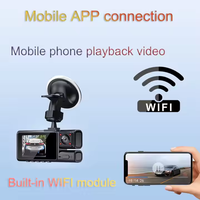 Dash Cam 3 caméras avant 1080P enregistrement en boucle voiture DVR Black-Box 2 pouces IPS écran WiFi intégré 1 an cadeau de Noël et du Nouvel An