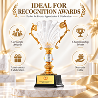 Trophée en cristal cannelé transparent avec logo gravé personnalisé pour événement, anniversaire, souvenir