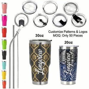 Logo personnalisé 20oz 30oz Tasse à café de voyage en acier inoxydable à double paroi gobelet isolé enduit de poudre sous vide régulier avec couvercle - Product Image 1