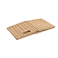 Panier de rangement en corde tressée pliable avec poignée, bac de rangement cubique en osier pour l'organisation