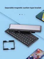 Nouveau clavier sans fil pliable en alliage d'aluminium, support magnétique, rechargeable, USB Type C, ultra fin, 58 touches pour tablette/ordinateur portable