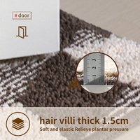 Tapis de porte d'intérieur géométrique Tapis d'entrée à profil bas Absorbant Lavable en machine Tapis de porte imprimés sur mesure
