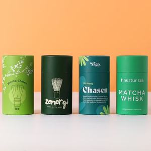 Boîte à thé en vrac biodégradable personnalisée à cylindre rond Emballage en tube de papier de qualité alimentaire étanche <span class=keywords><strong>pour</strong></span> thé vert thé noir - Product Image 1