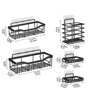 Estante <span class=keywords><strong>de</strong></span> <span class=keywords><strong>Ducha</strong></span> Metálico Moderno para Montar <span class=keywords><strong>en</strong></span> <span class=keywords><strong>la</strong></span> Pared, Organizador <span class=keywords><strong>de</strong></span> Baño y Cocina - Product Image 5