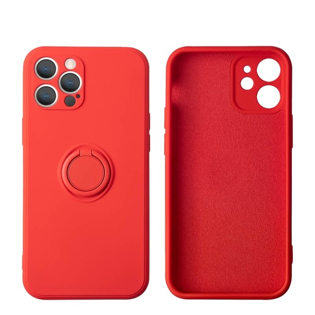Liquid Silicone Phone Case for Xiaomi 11 10 Pro 12 Ultra With Ring Stand Holder Case for Redmi Note9 10 Pro 11 Soft Back Cover