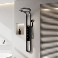Ensemble de douche cascade encastré Yuyun tout en cuivre avec affichage numérique intelligent, pression standard et accessoire de douche dorsale