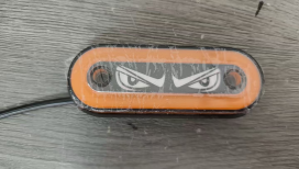 Đèn báo rẽ <span class=keywords><strong>LED</strong></span> 1x kiểu mắt quỷ với vòng halo xanh nhấp nháy, bán chạy, đèn hậu xe tải 24V - Product Image 4