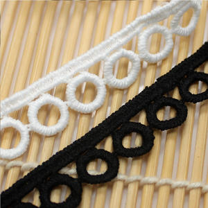 Offres Spéciales grille dentelle maille lait soie dentelle garnitures légèreté doux blanc noir bricolage à la main fille vêtement robe - Product Image 6