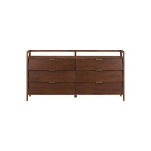 Commode de rangement en bois à 6 tiroirs, armoire de style moderne du milieu du siècle pour chambre à coucher, salon, salle à manger, meubles de maison - Product Image 1