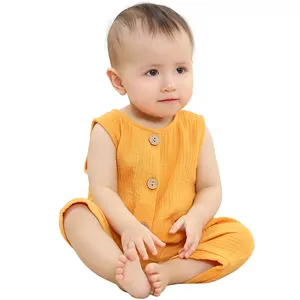 MICHELY Weichbaumwollbekleidung Neugeborenen-Jumpsuits Großhandel Baby-Strampler ärmellose Körperanzüge Kleinkinder Babysummerkleidung